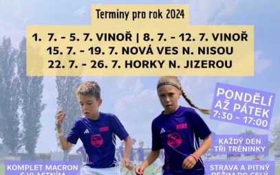 Fotbalové Kempy Jiřího Maška ve Vinoři 2024